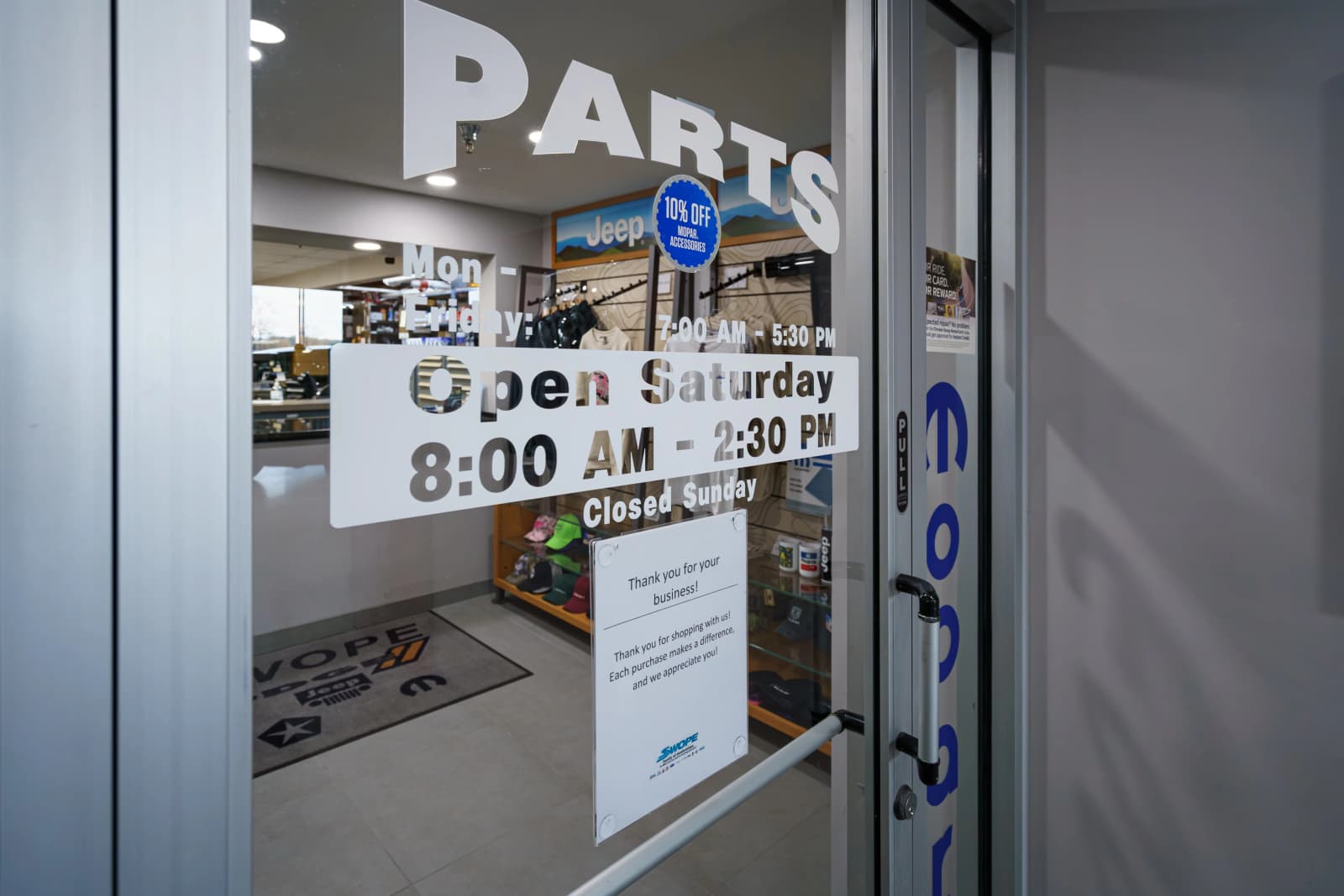 Swope Chrysler Dodge Jeep Ram parts department